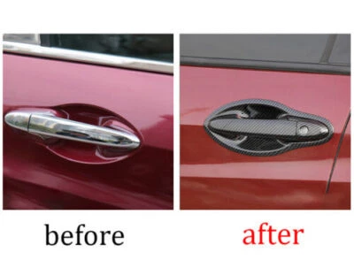 Carbon Fiber Front Exterior Side Door Handle Cover Trim For Honda HR-V 2016-2022 - Imagem 1 de 4