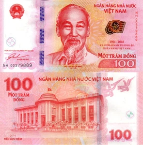 Vietnam 65th Anniversary Commemorative P125 100 Dong 2016 UNC - Picture 1 of 1