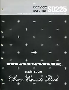 Vintage Marantz Modell SD-225 Stereo Kassettendeck Servicehandbuch - Bild 1 von 3