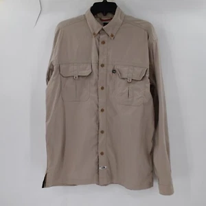 The north face shirt mens medium long sleeve button up cargo pockets vented hike - Picture 1 of 15
