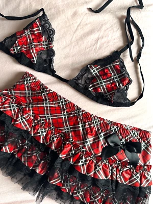 2Шт кружева бикини верх с влажный вид звезды и с оборками мини юбка - Изображение 1 из 3