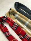 Lot Of 3 Scarves (red Plaid Scarf, Tan Plaid Scarf & Gray Scarf)