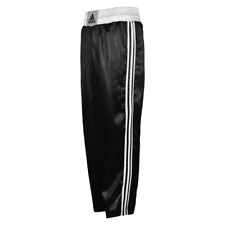Adidas Kickboxing Satin Trousers Black White Gym Bottoms Martial Arts Pants Mens