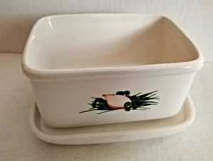Butterdose Weiß mit Deckel ~~ MILRAM ~~ Porzellan ~ Gebraucht Gut erhalten - Bild 1 von 2