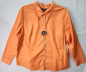 George Button Front Long Sleeve Women's Top Size 3X (22/24W) NWT's Peach color - Picture 1 of 4