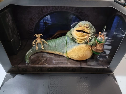 STAR WARS BLACK SERIES JABBA THE HUTT SDCC WITH SALACIOUS CRUMB Throne Room Cover