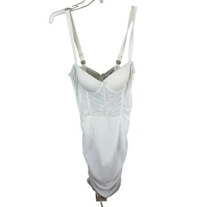 Heiress Beverly Hills White Bustier Ruched Mesh Sheer Mini Dress Size Small NEW - Picture 1 of 6