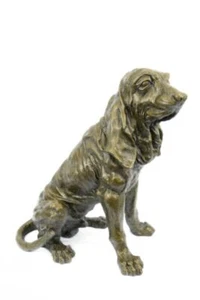 Signed Original Hound Dog Garden Backyard Decor Bronze Statue Sculpture Figurine - Picture 1 of 10