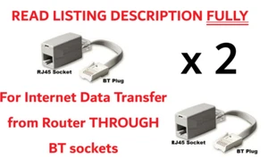 RJ45 Socket Adapter Router Hub Internet Ethernet Network to BT Phone Plug - Picture 1 of 1