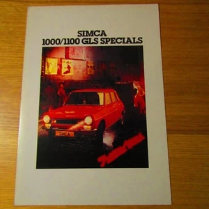 SIMCA 1000 1005 1006 1100 GLS SPECIALS UK Market Sales Brochure May 1978 - Picture 1 of 1