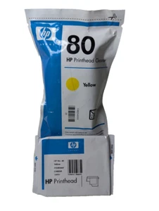 1x Orig. HP 80 - C4823A Yellow Druckkopf Printhead + Cleaner Designjet 1050 NEU - Bild 1 von 1