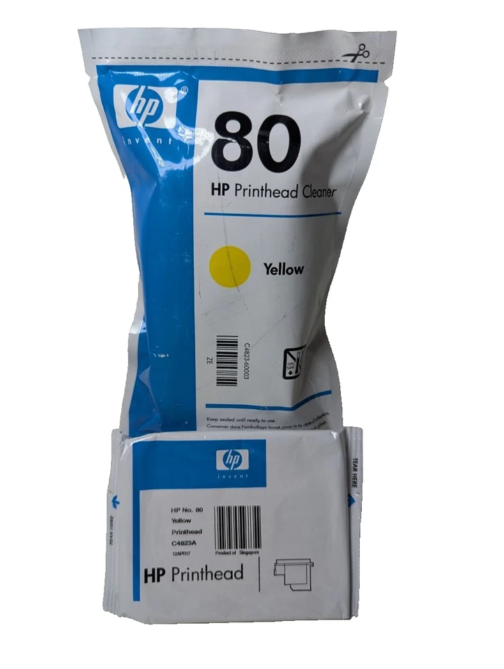 1x Orig. HP 80 - C4823A Yellow Druckkopf Printhead + Cleaner Designjet 1050 NEU - Bild 1 von 1