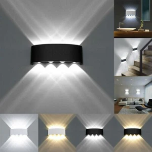Waterproof LED Wall Lights Up/Down Modern Sconce Outdoor/Indoor Lamp Doorways - Picture 1 of 20