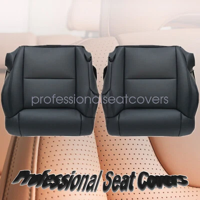 Cubierta de asiento de cuero inferior delantera negra para Toyota Tundra Limited 2014-2020 2 piezas Foto 1 de 4