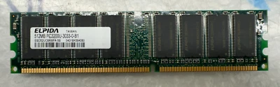 Elpida EBD52UC8AMFA-5B Ram Stick PC-3200U - Image 1 of 2