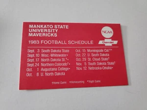 JS15 Mankato State University 1983 Football Chevrolet Pocket Schedule Card - Picture 1 of 2