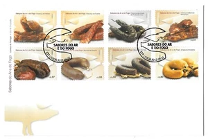 Portugal Scott 3439-3446 First Day Cover 2012 Sausages, Pig Cachet & Pictorial - Picture 1 of 2