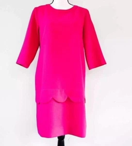 KATE SPADE NY Hot Pink Barbie Demi Fancy Meeting You Scalloped Shift Dress 8 - Picture 1 of 5