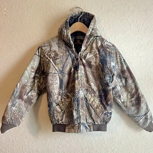 Game Winner Real Tree Camo Insulated Hooded Jacket Kids Small Hunting Camping - Picture 1 of 8