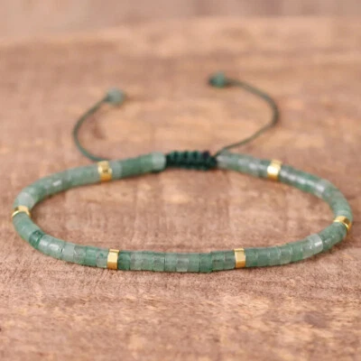 Natural Green Aventurine Stone Dainty Bracelet Green Crystal Bracelet Minimalist - Image 1 of 3