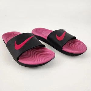 Nike Kawa Slide Girls Vivid Pink Solar Soft Youth Sandals Size 5Y 819353-001 - Picture 1 of 9