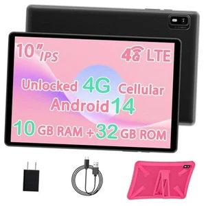 10 Inch Tablet Android 14 Tablet with Sim Card Slot Unlocked, 10GB RAM, 32GB  - Picture 1 of 7
