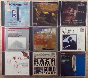 Classical Piano Concertos Sonata Works CD lot x 9 Scriabin Rachmaninov Tchaikovs - Picture 1 of 3