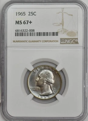 1965 Washington Quarter 25c MS67+ NGC 946991-15 - Image 1 of 4