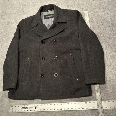 Kenneth Cole Reaction Men's Gray Double Breast Wool Blend Pea Coat - Size XL - Image 1 of 4