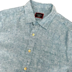 UNTUCKit Cameron WR Linen Shirt  Light Blue Short Sleeve Size Medium - Picture 1 of 10