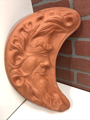 大型 Crescent Moon Terra Cotta 粘土花园墙板 室内/室外装饰 — 第 1/4 张图片