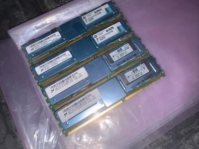 4 X MICRON MT36HTF51272FY-667E1D4 4GB PC2-5300F CRUCIAL CT51272AF667.36FE1D4 RAM - Image 1 of 3