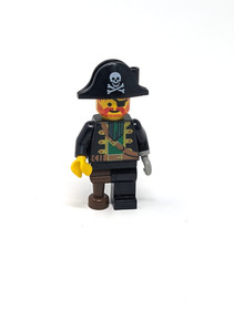 Vintage LEGO Pirate Captain Red Beard Minifigure Figure Peg Leg Hook Hand 1.75"