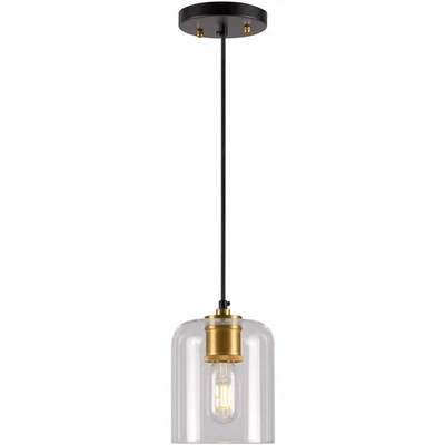 Forte Lighting 2724-01-62 Tyrone Mini Pendant Black and Soft Gold - Image 1 of 2