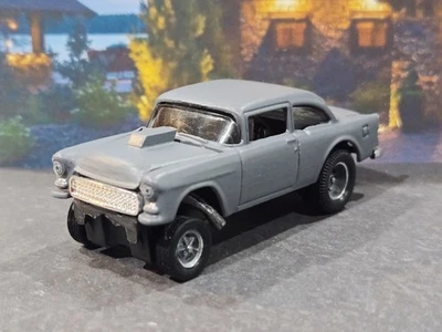 😎👍 PERSONALIZADO Hot Wheels '55 Chevy Bel Air Gasser 2 carriles techo negro pilotos reales Foto 1 de 4