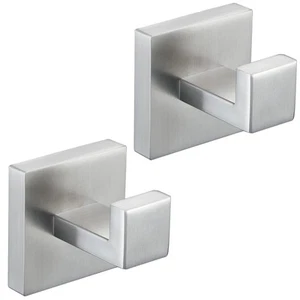 Towel Hook for Bathroom Wall Mounted, 2 Pack Brushed Nickel Robe Hooks Heavy ... - Picture 1 of 8