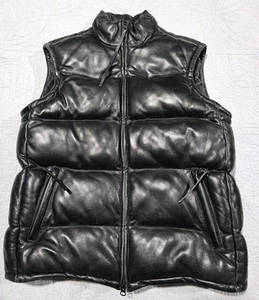 Armani Exchange Leather Puffer Vest Size Small - Picture 1 of 6