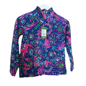 Lilly Pulitzer Sz L 8-10 Little Skipper Popover No Prob Llama Half Zip Top NWT - Picture 1 of 6