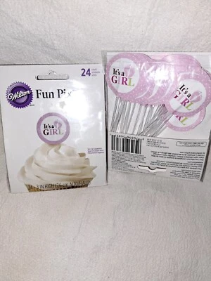 Decoraciones para cupcakes Wilton Baby Shower "It's a Girl" *2 paquetes* Nuevo Foto 1 de 3