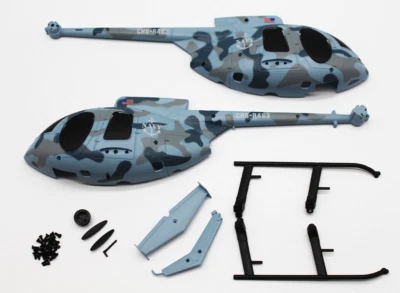Hero Copter RC Helicopter HUGHES 500 CANOPY BODY SHELL -NAVY- #RGR6122 - Image 1 of 4
