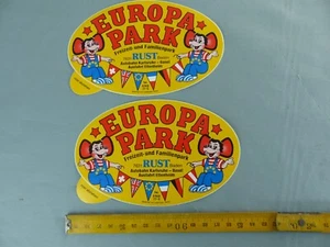 Lot de 2 autocollants sticker anciens EUROPA PARK RUST 1980 Aufkleber VINTAGE E2 - Imagen 1 de 1