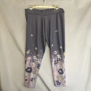 NWT Adidas Girls Leggings, Yoga floral, Garden, Purple Daisy, Size XL/16 - Picture 1 of 8