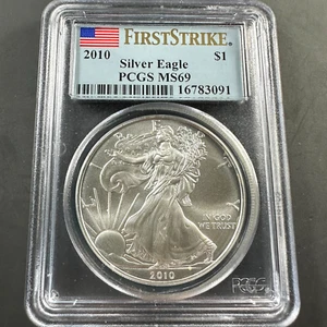 2010 $1 Silver Eagle, PCGS MS69, FIRST STRIKE (84216) - Picture 1 of 2