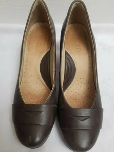 ECCO Classic Pumps Heel Brown Leather EU 41 / US 10- 10.5 - Picture 1 of 12