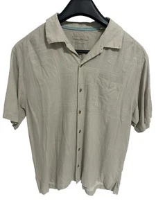 Tommy Bahama hellbraunes geknöpftes Hemd Erwachsene Large aus 100 % Seide - Bild 1 von 7