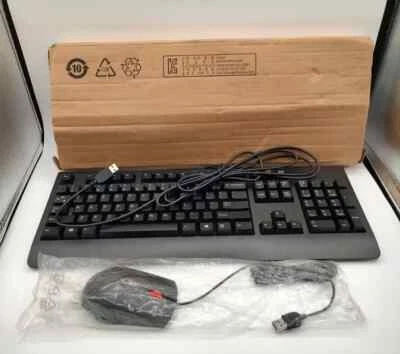 New Lenovo Traditional USB Wired Keyboard & Mouse Combo Set - Image 1 of 4