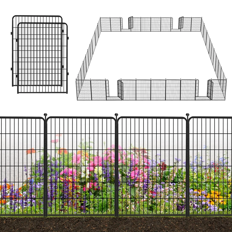 Cerca decorativa para jardim Dog PlayPen 40"" barreira animal sem escavação cerca externa - Imagem 1 de 4