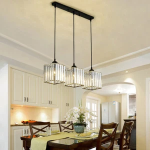 Crystal Pendant Lights Dining Room Lamp Kitchen Ceiling Lights Bar Chandeliers - Picture 1 of 7
