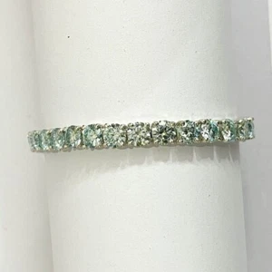 Certified 6 mm Tennis Bracelet Treated Blue Diamond in 925 Sterling Silver - Picture 1 of 6