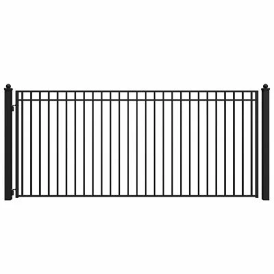 ALEKO Steel Yard Garden Single Swing Driveway Gate 14 x 6 ft Madrid Style Black - Image 1 of 4